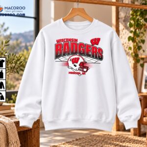 Wisconsin Badgers Football Helmet Vintage Grid Shirt