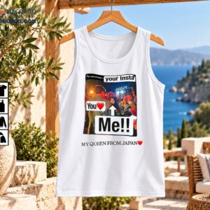 Noah Schnapp fan meme shirt with concert collage, your Insta, You heart, Me!!, and My Queen From Japan text